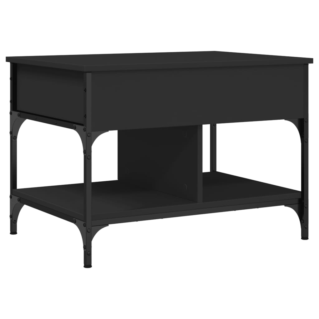 Salongbord svart 70x50x50 cm konstruert tre og metall