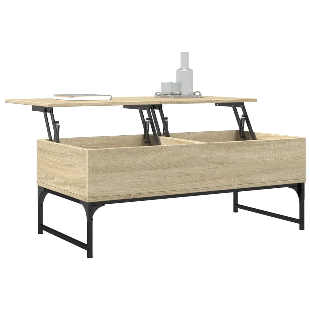 Salongbord sonoma eik 100x50x40 cm konstruert tre og metall