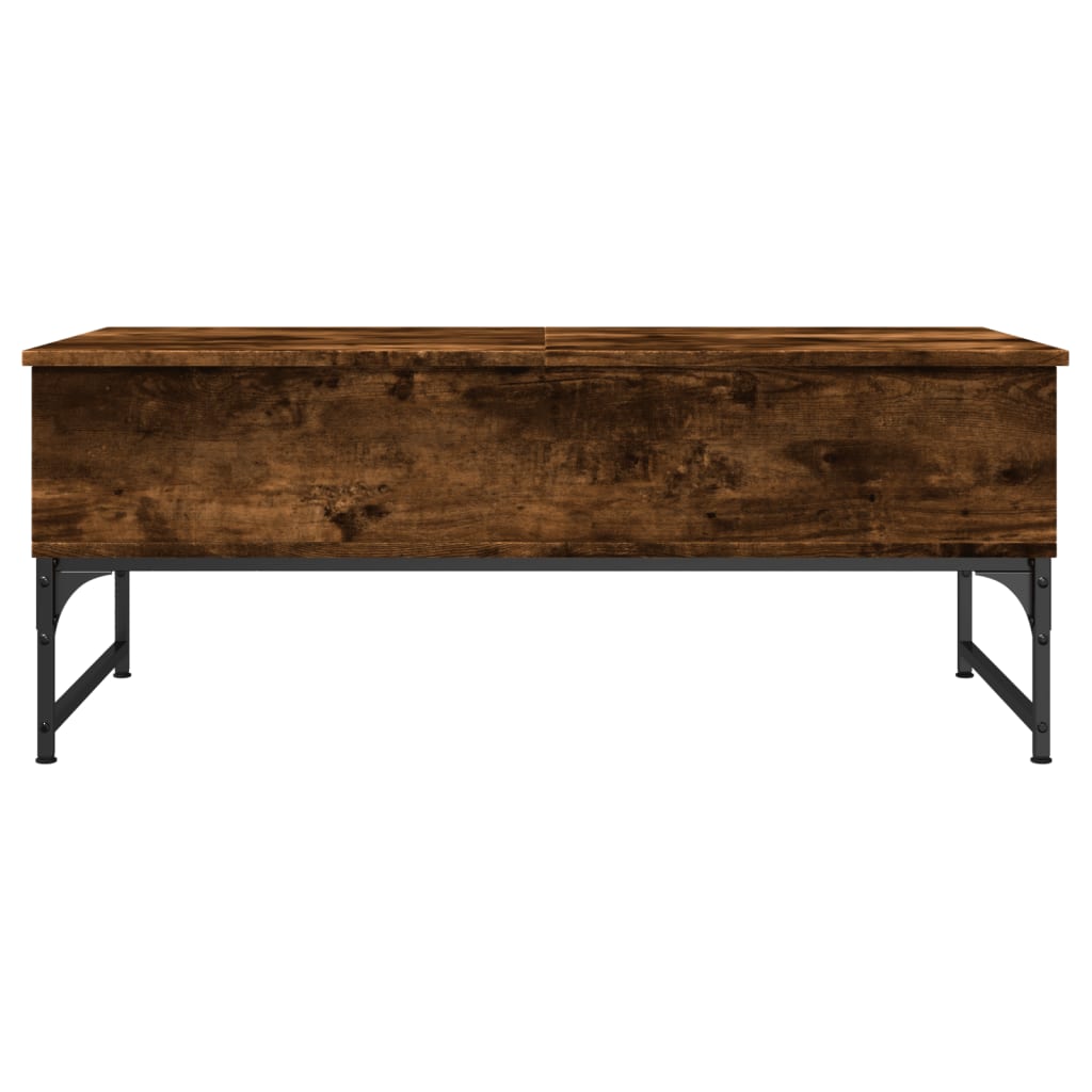 Salongbord røkt eik 100x50x40 cm konstruert tre og metall