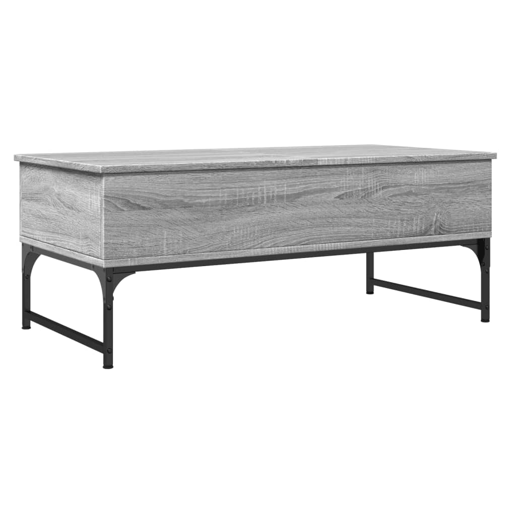 Salongbord grå sonoma 100x50x40 cm konstruert tre og metall