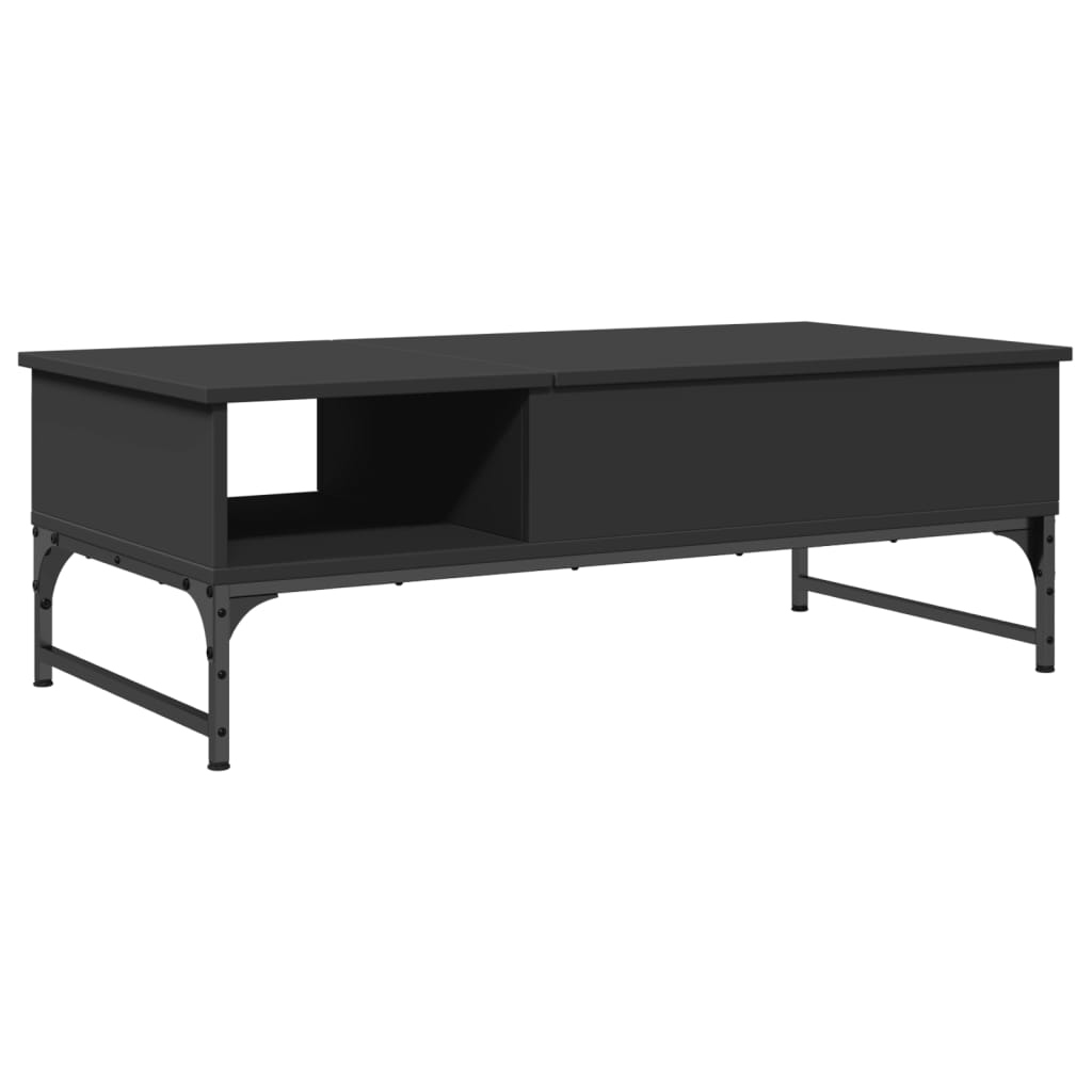Salongbord svart 100x50x35 cm konstruert tre og metall