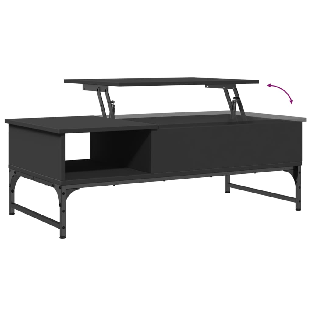 Salongbord svart 100x50x35 cm konstruert tre og metall