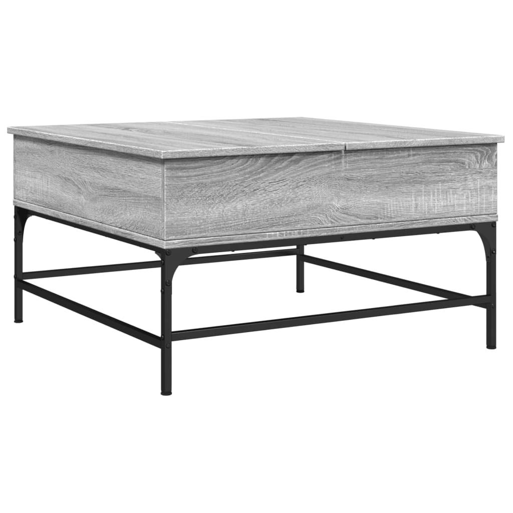 Salongbord grå sonoma 80x80x45 cm konstruert tre og metall