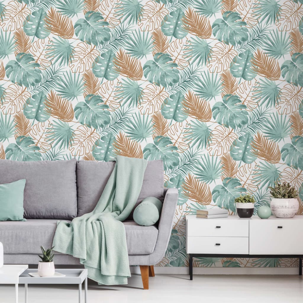 DUTCH WALLCOVERINGS Veggpanel vindusblad grønn