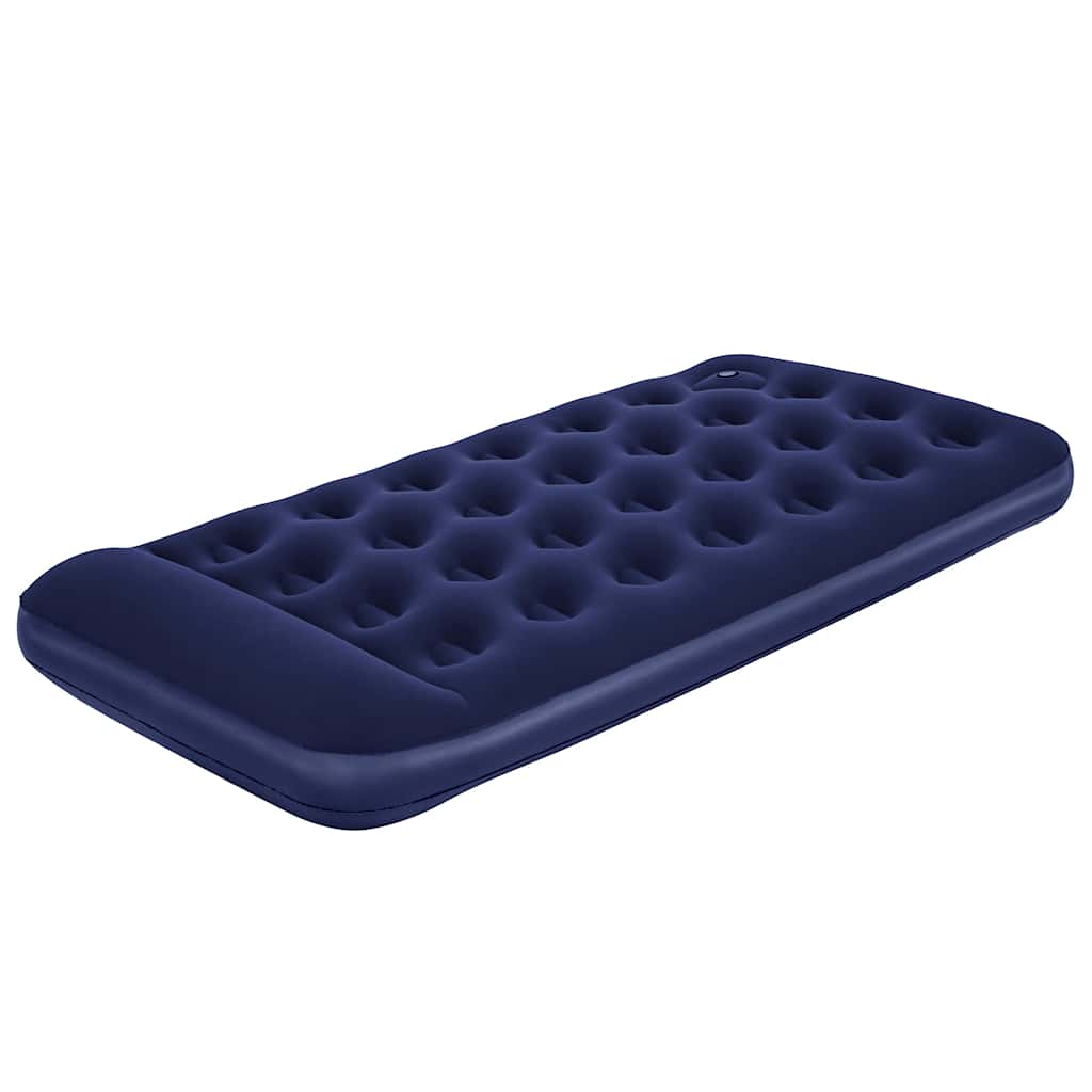 Oppblåsbar flokket luftseng med innebygd pumpe 188x99x28 cm