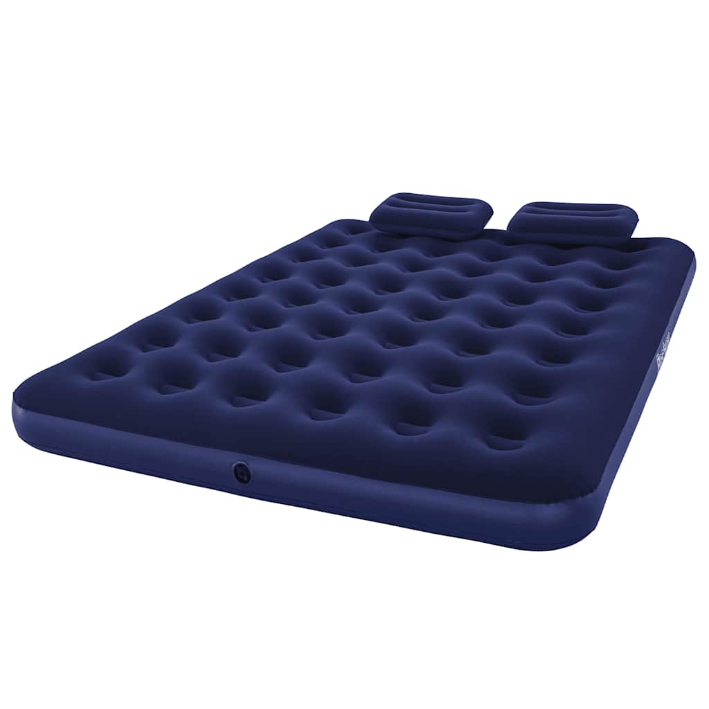 Oppblåsbar flokket luftseng pute luftpumpe 203x152x22cm 67374