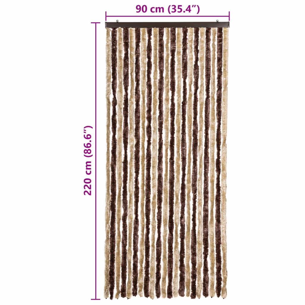 Insektgardin beige og lysebrun 90x220 cm chenille