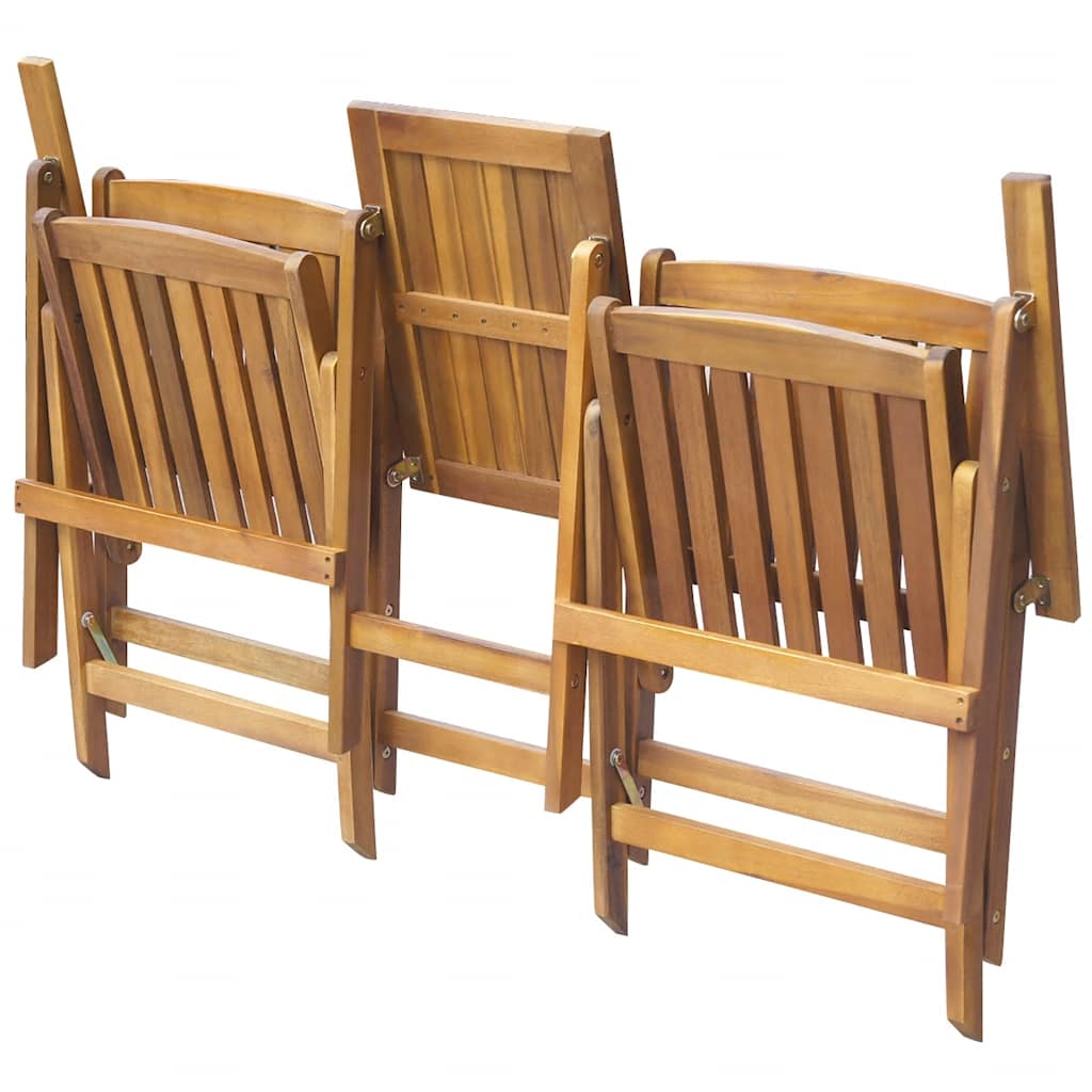 Sammenleggbar hagebenk med tebord 140 cm heltre akasie