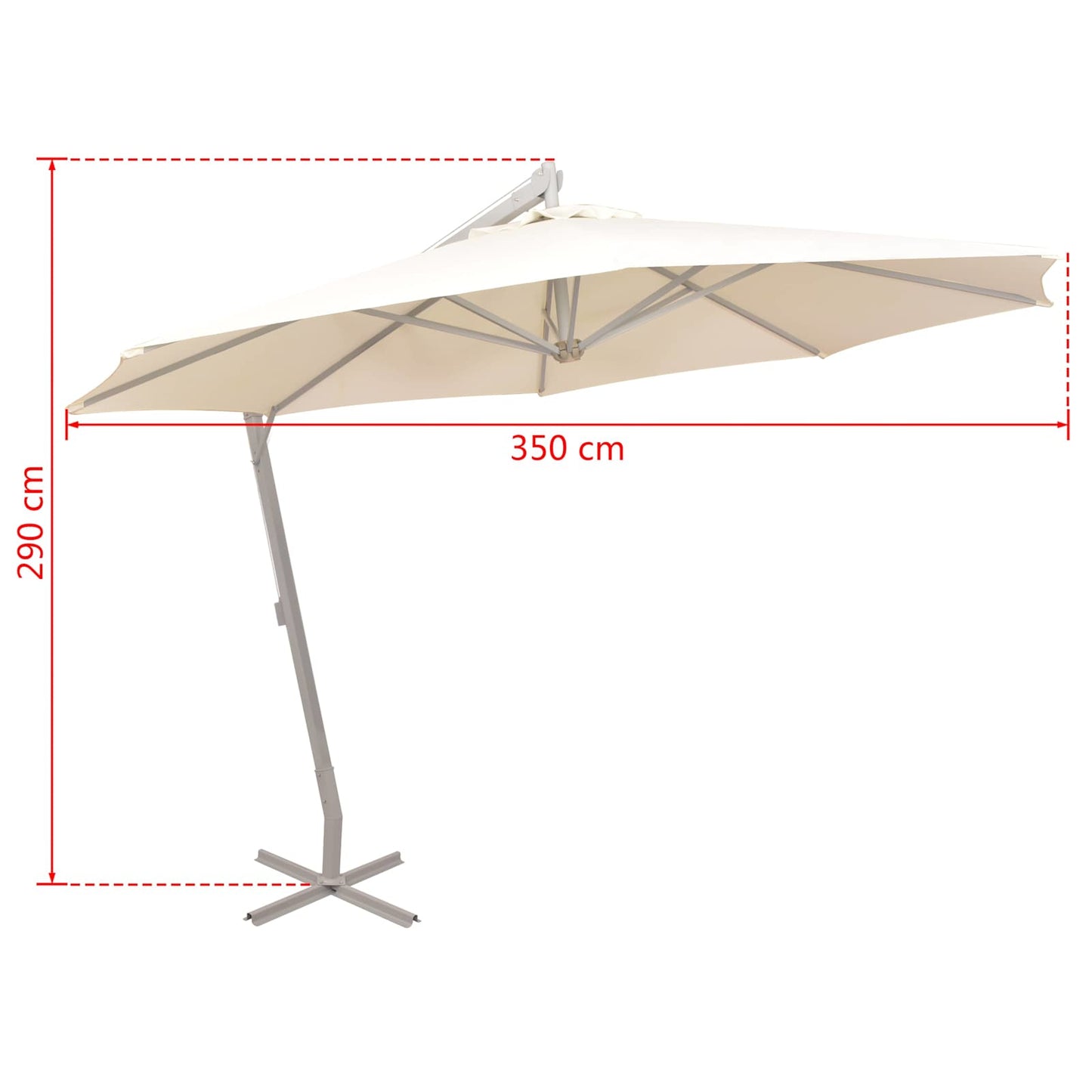 Utendørs parasoller Beige Polyester