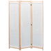 Romdeler 3 paneler krem 120x170x4 cm stoff