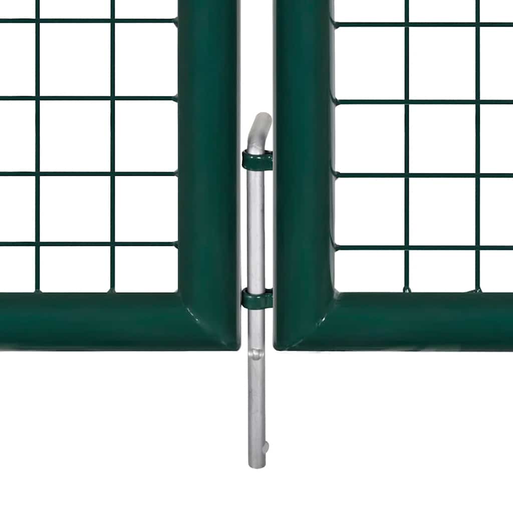 Gjerdeport stål 300x125 cm grønn