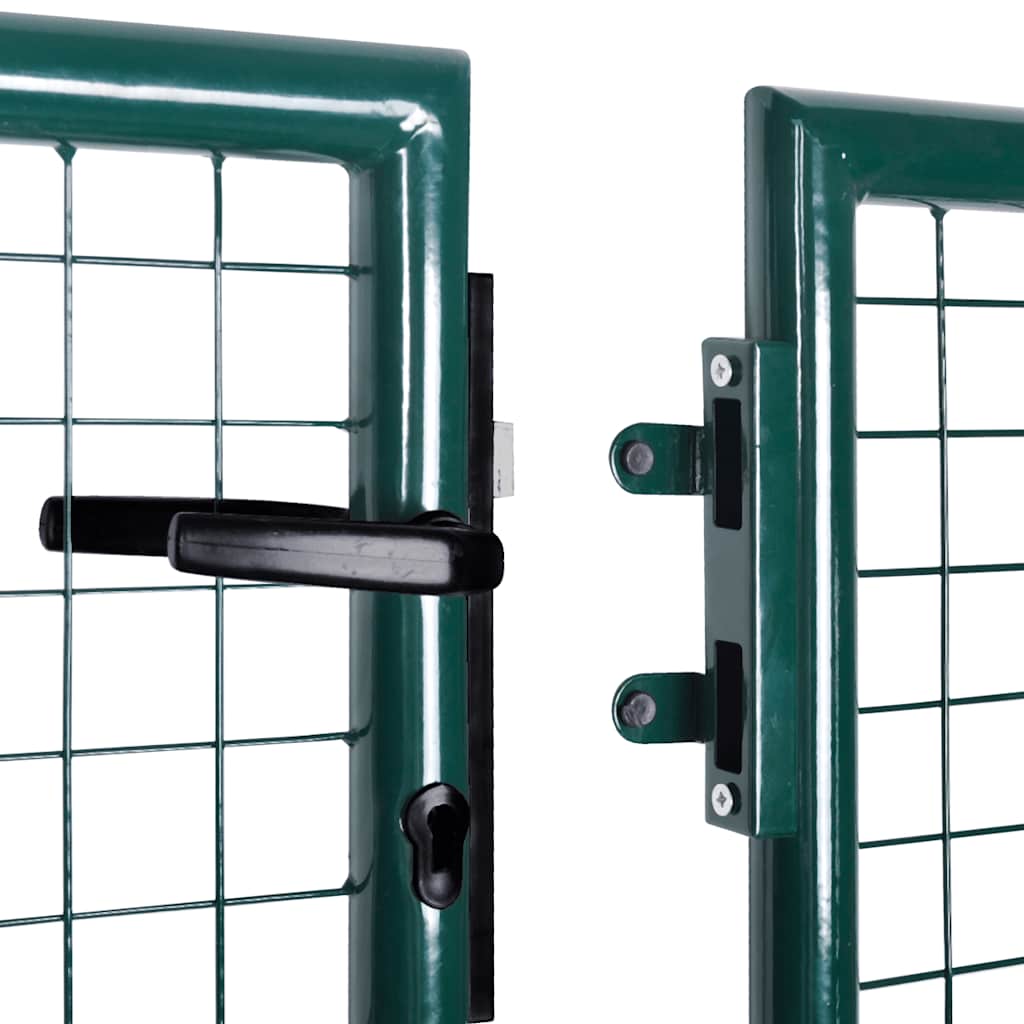 Gjerdeport stål 300x125 cm grønn