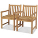 Utestoler 2 stk heltre teak vidaXL