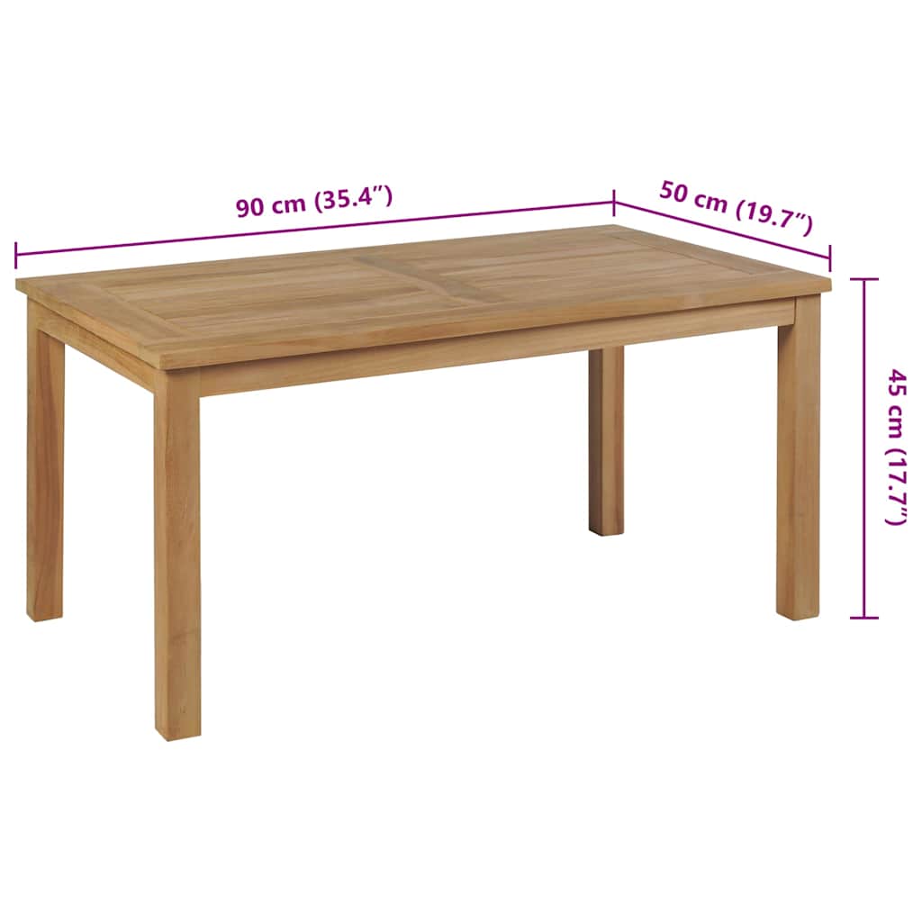 Salongbord teak 90x50x45 cm vidaXL