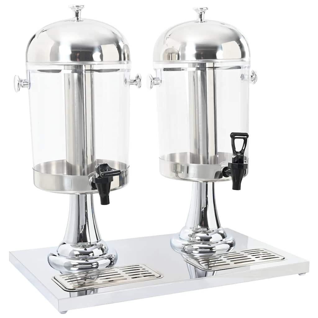 Dobbel juicedispenser rustfritt stål 2 x 8 L vidaXL