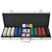 Pokersett med 500 sjetonger aluminium vidaXL