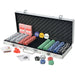 Pokersett med 500 sjetonger aluminium vidaXL