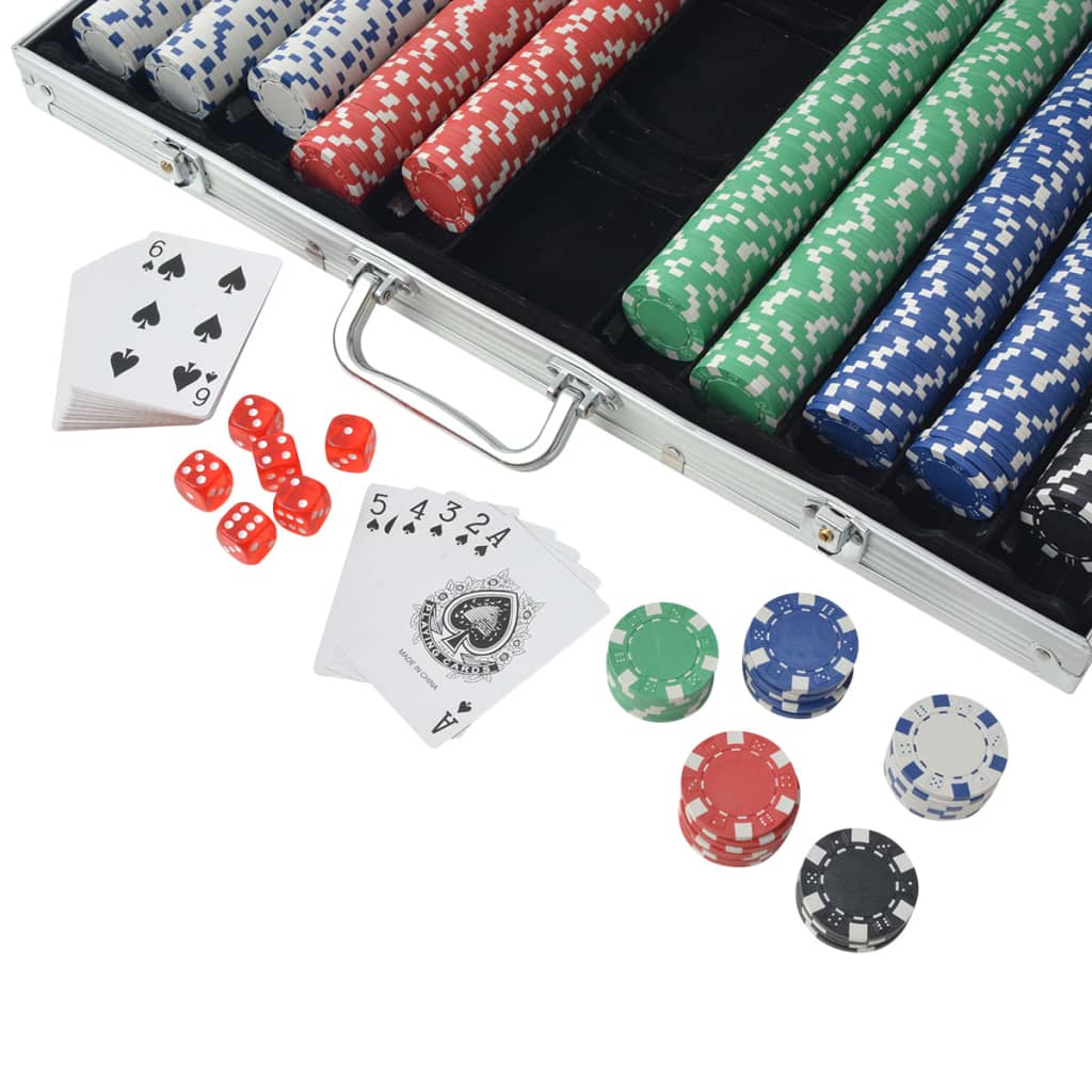 Pokersett med 1000 sjetonger aluminium vidaXL