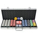 Pokersett med 500 laser-sjetonger aluminium