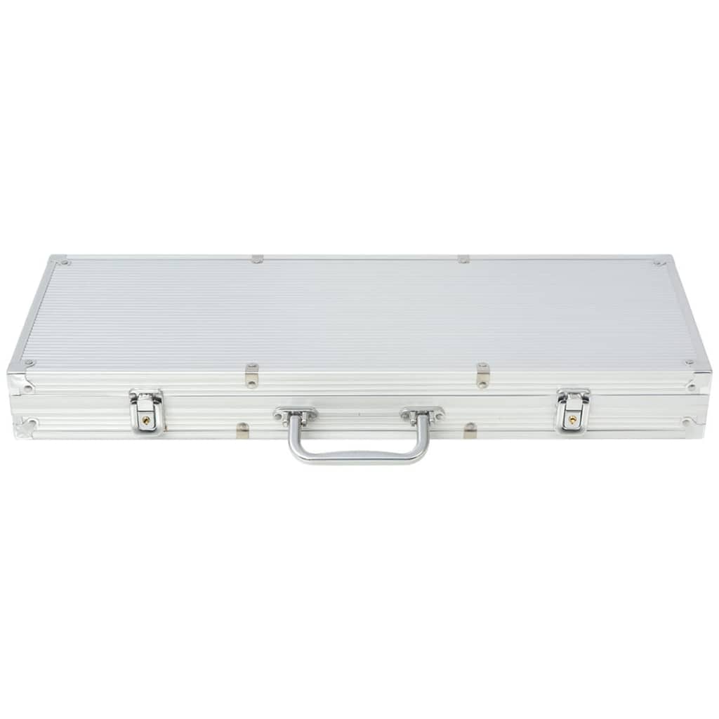 Pokersett med 500 laser-sjetonger aluminium