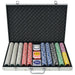 Pokersett med 1000 laser-sjetonger aluminium vidaXL