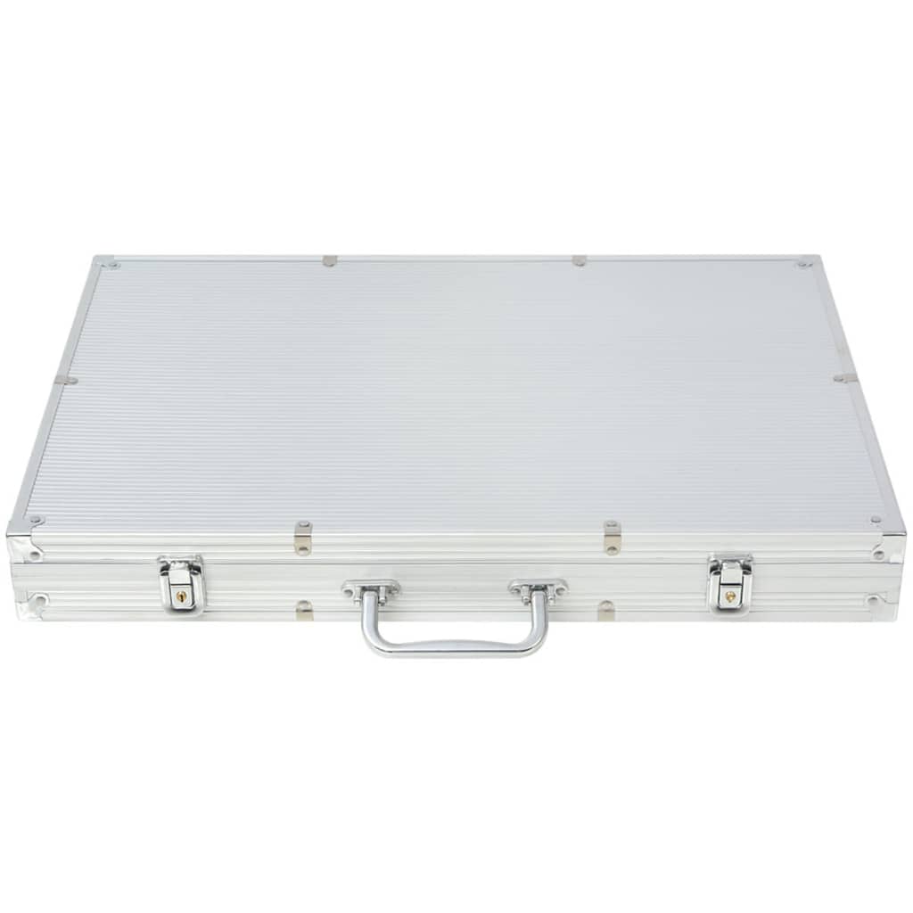 Pokersett med 1000 laser-sjetonger aluminium vidaXL
