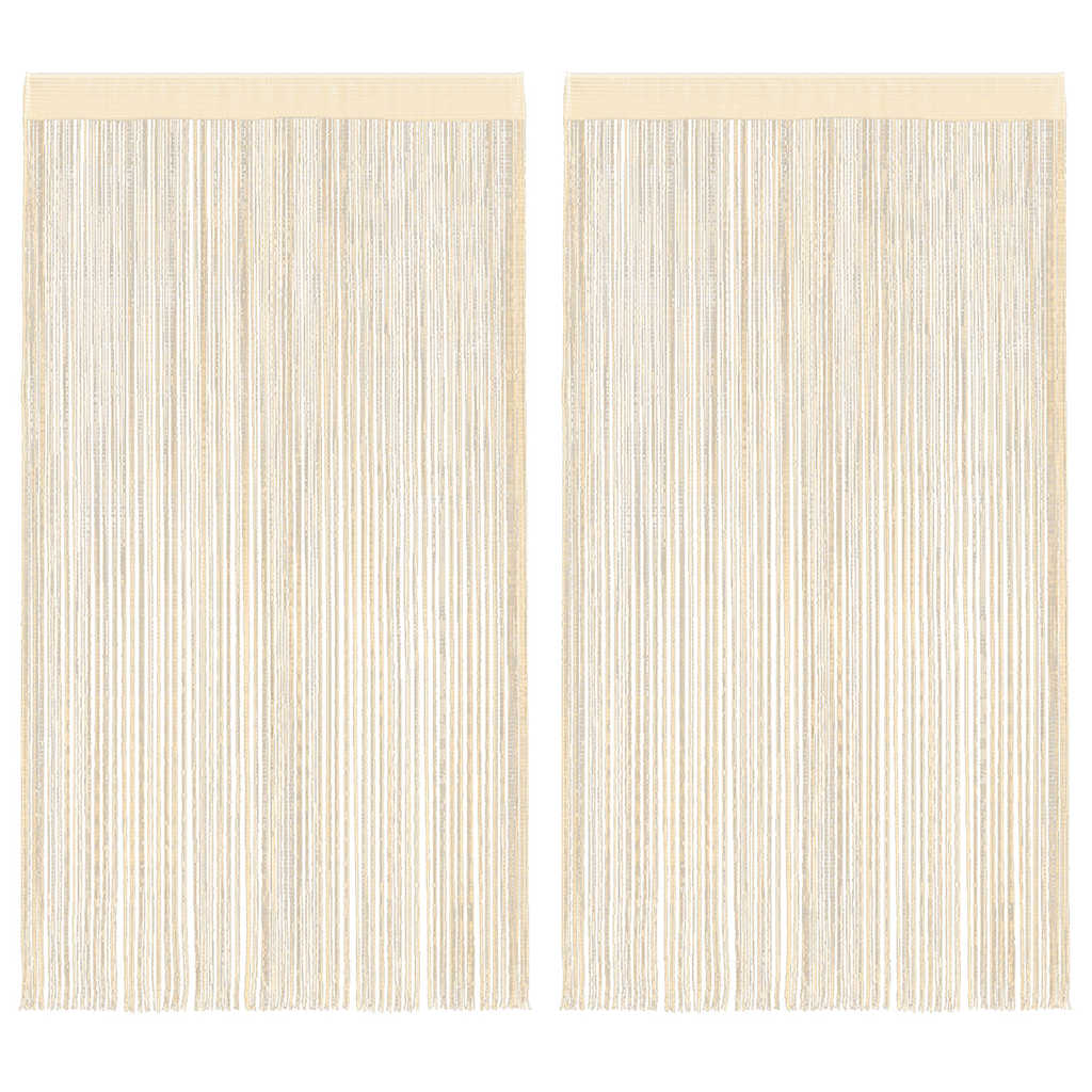 Trådgardiner 2 stk 100x250 cm krem