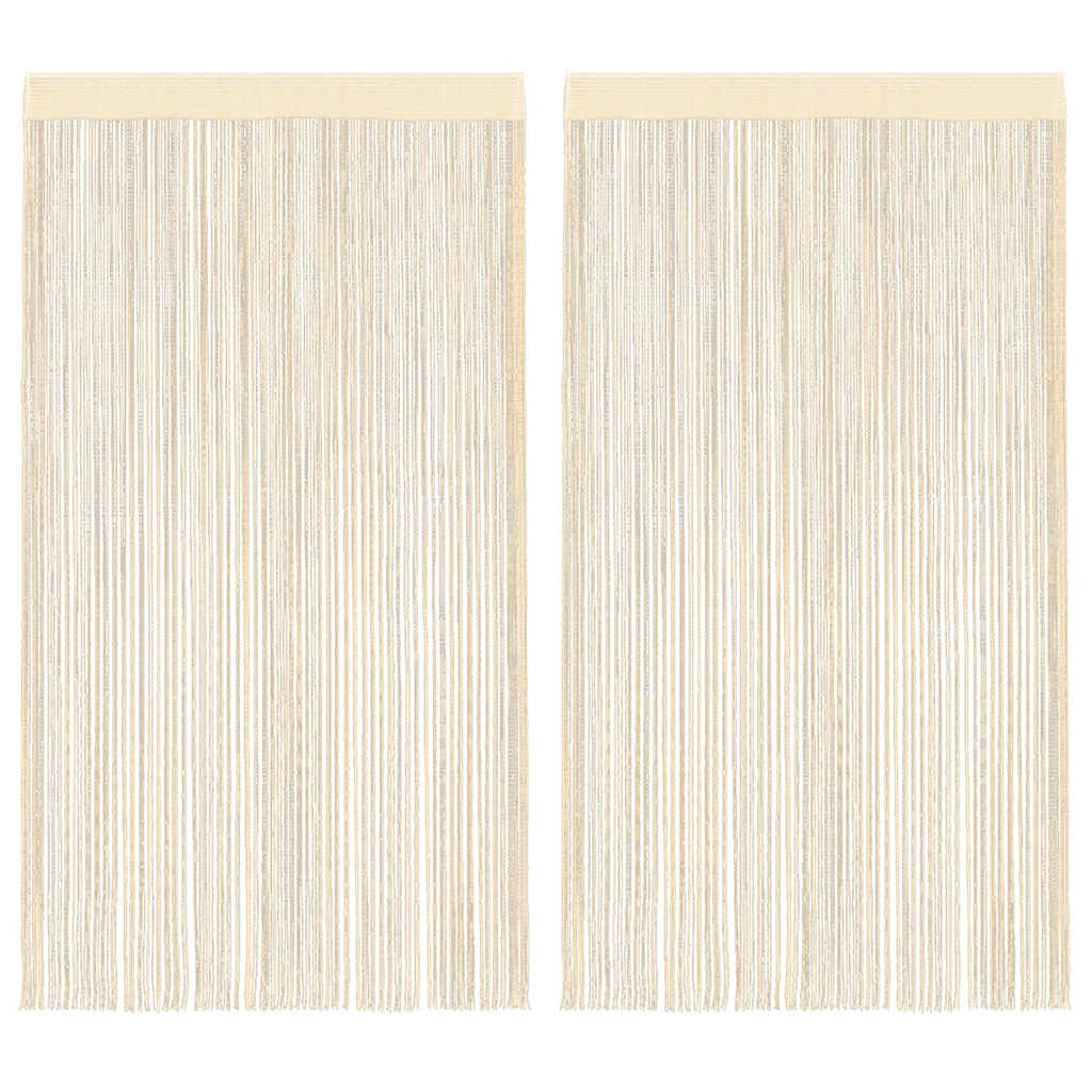 Trådgardiner 2 stk 140x250 cm krem