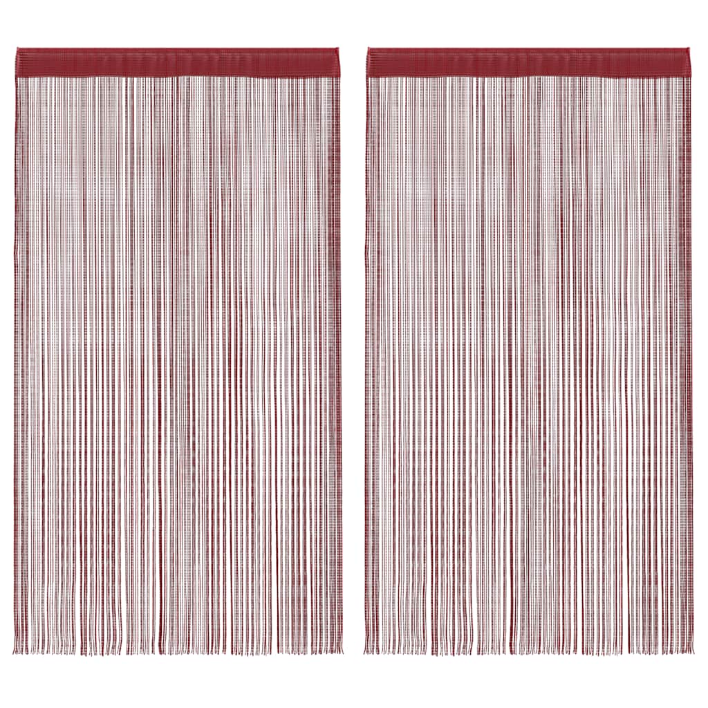 Trådgardiner 2 stk 140x250 cm burgunder