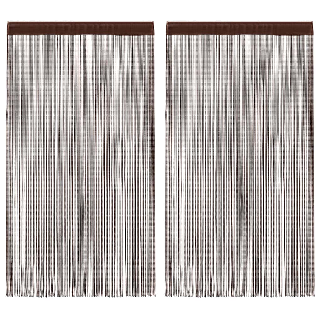 Trådgardiner 2 stk 140x250 cm brun