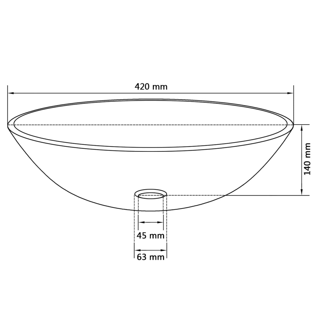 Basin Herdet Glass 42 cm Gjennomsiktig