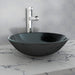 Servant herdet glass 42 cm svart