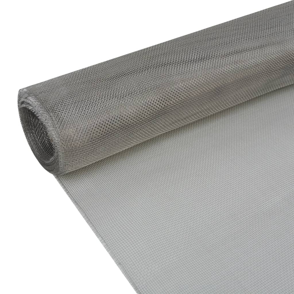 Nettingskjerm rustfritt stål 100x500 cm sølv