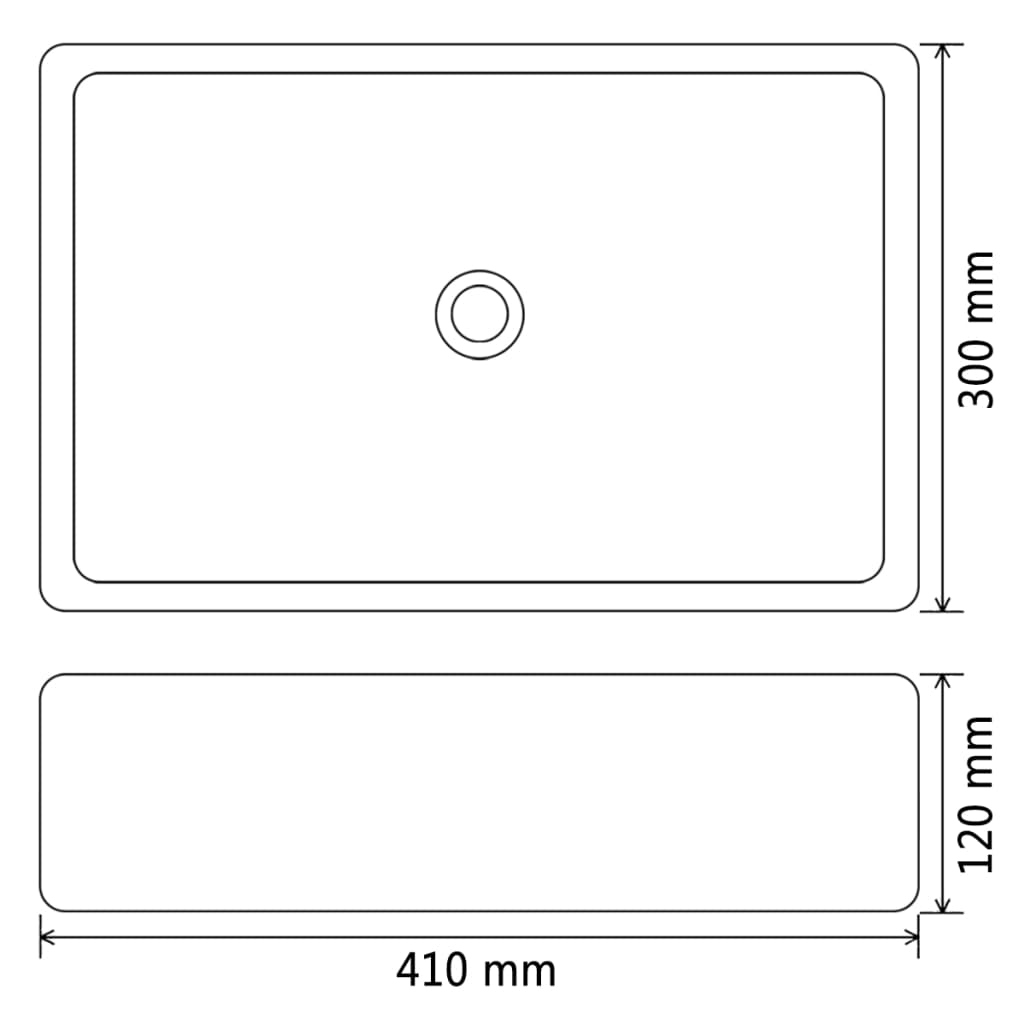 Servant keramisk hvit 41x30x12 cm