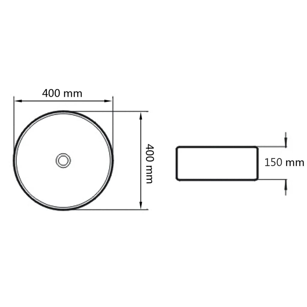 Servant rund keramisk hvit 40x15 cm