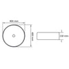 Servant rund keramisk hvit 40x15 cm