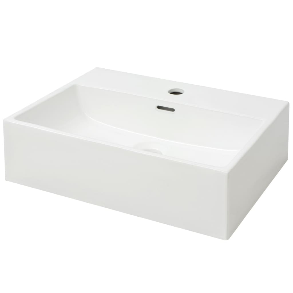 Servant med kranhull keramisk hvit 51,5x38,5x15 cm
