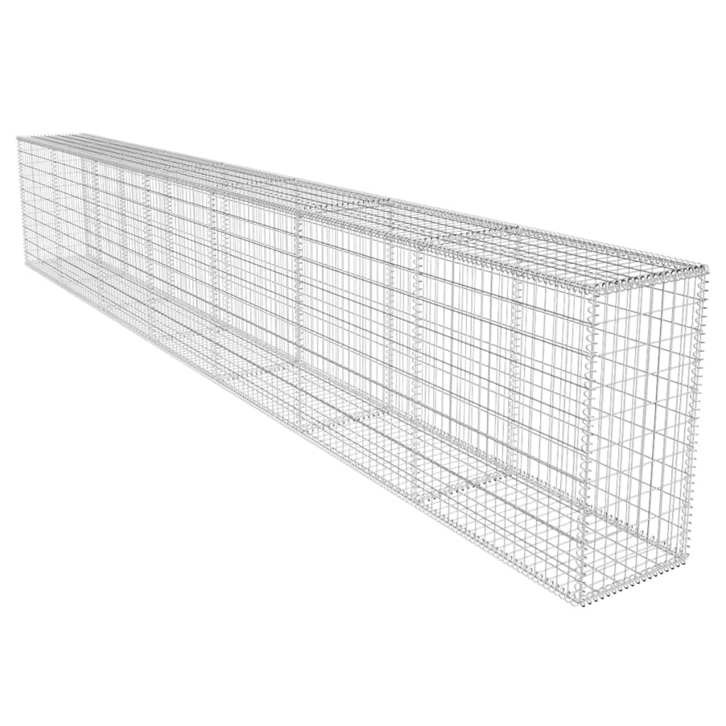 Gabionvegg med deksel galvanisert stål 600x50x100 cm