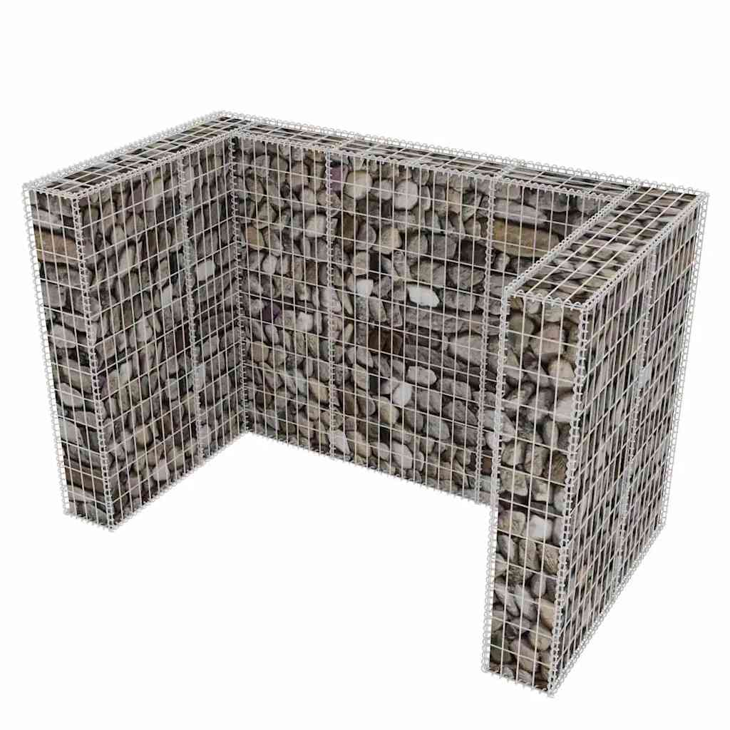 Gabionsøppelskjulet stål 180x100x120 cm vidaXL