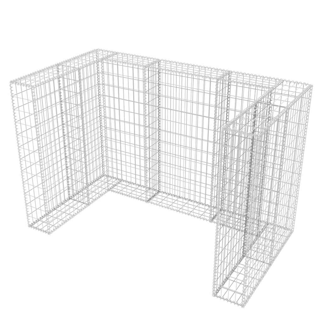 Gabionsøppelskjulet stål 180x100x120 cm vidaXL