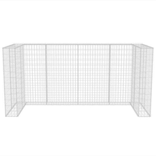 Gabionsøppelskjul stål 250x100x120 cm