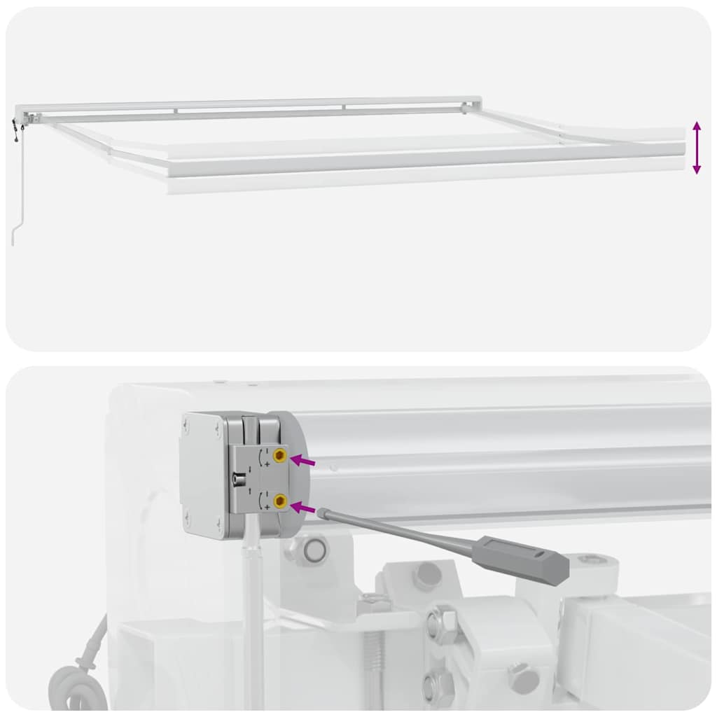 Markise Hvit 4 × 3 m Metall