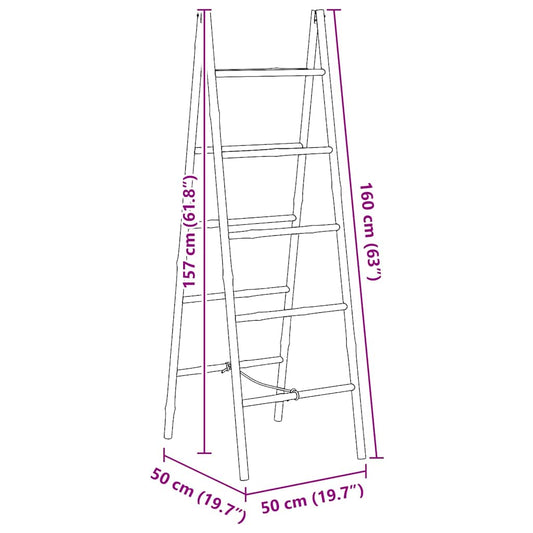 Dobbel håndklehenger med 5 trinn bambus 50x160 cm