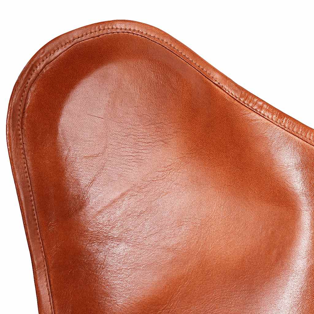 Sommerfuglstol brun ekte skinn vidaXL