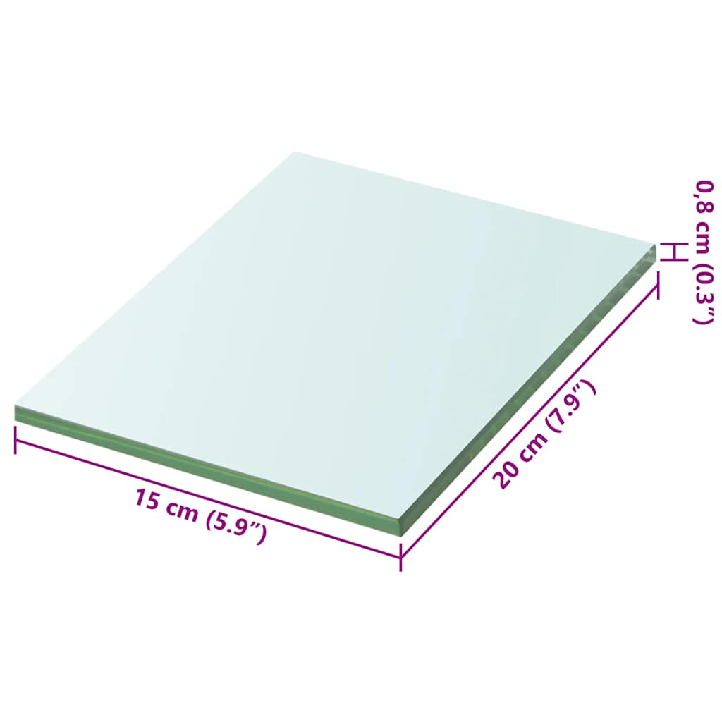 Hyllepanel klart glass 20x15 cm
