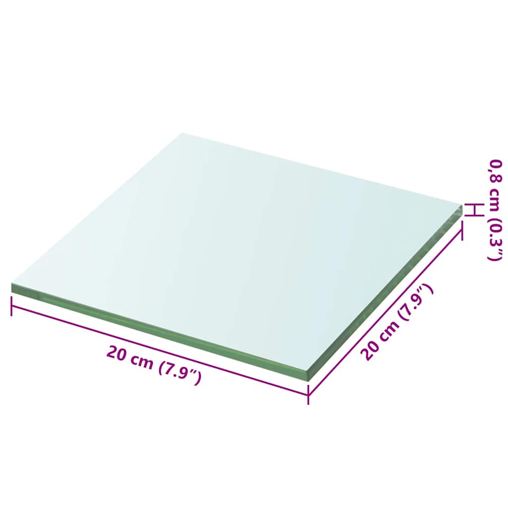 Hyllepanel klart glass 20x20 cm vidaXL