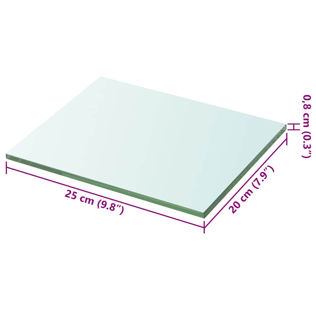 Hyllepanel klart glass 20x25 cm