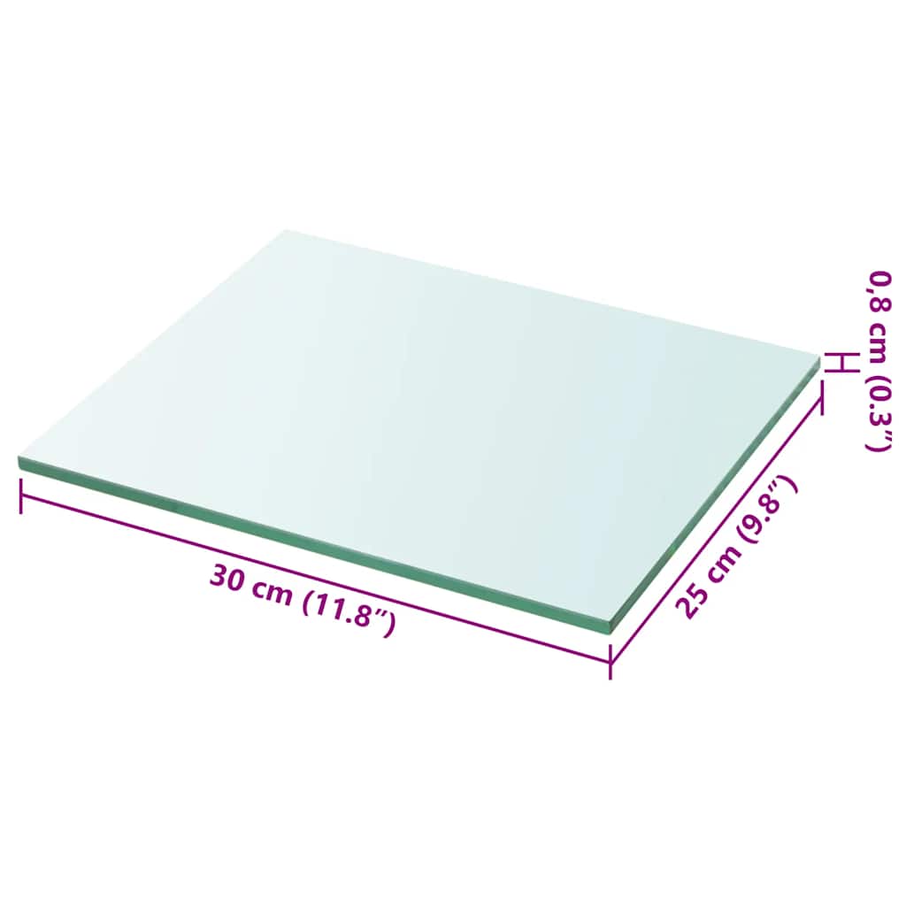 Hyllepanel klart glass 30x25 cm