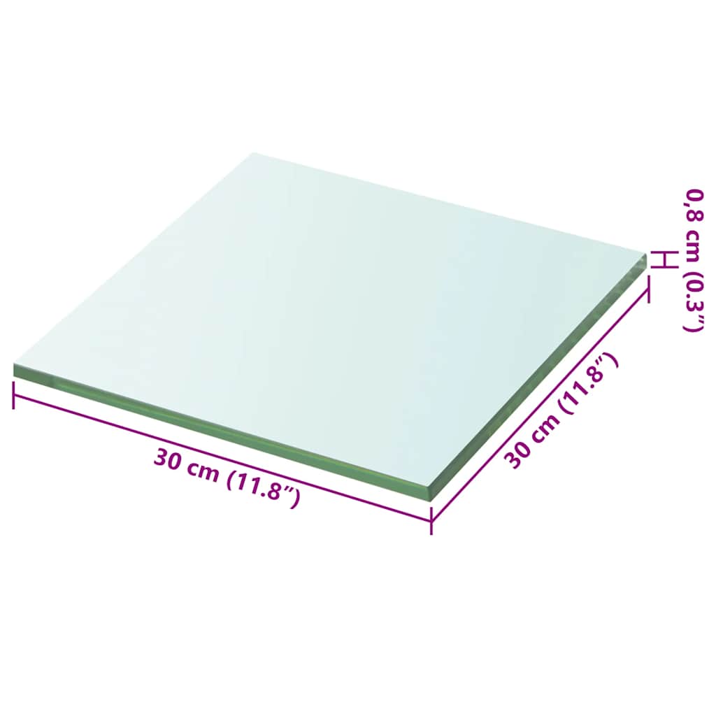 Hyllepanel klart glass 30x30 cm