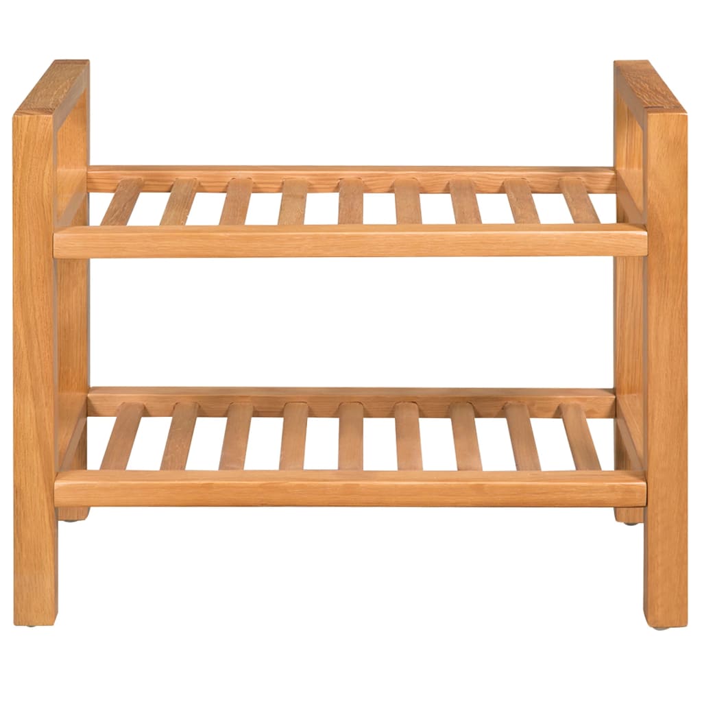 Skostativ med 2 hyller 50x27x40 cm heltre eik